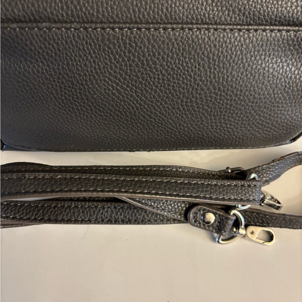 Jewell By Thirty One Gray Faux Reptile Skin Short Handle Tote and Clutch/Wallet - Picture 9 of 15